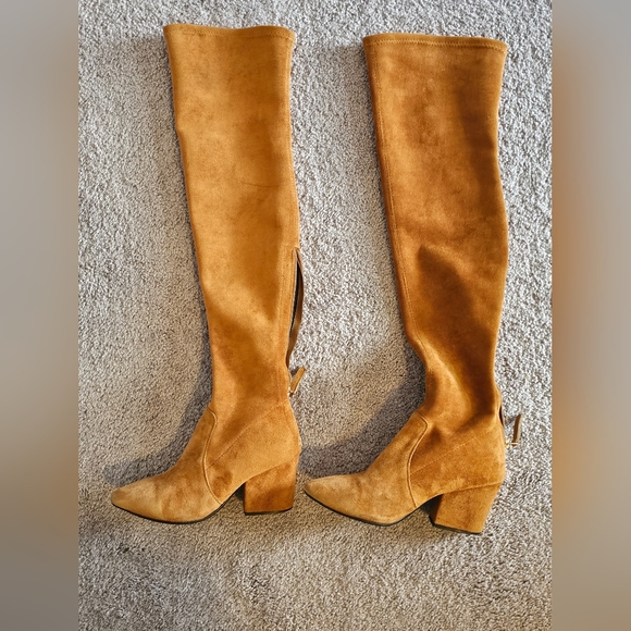 VERO CUOIO CAMEL SUEDE THIGH HIGH BOOTS 6.5 - Picture 10 of 15